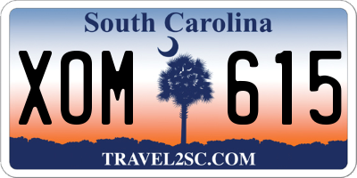 SC license plate XOM615