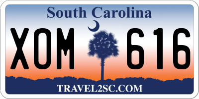 SC license plate XOM616