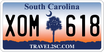 SC license plate XOM618