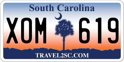 SC license plate XOM619