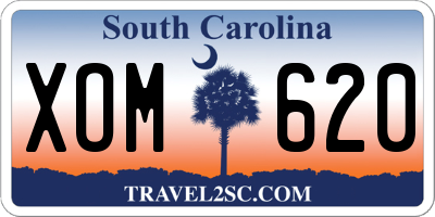 SC license plate XOM620