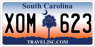 SC license plate XOM623