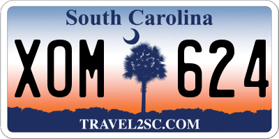 SC license plate XOM624
