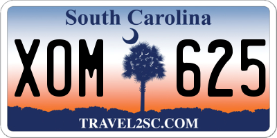 SC license plate XOM625