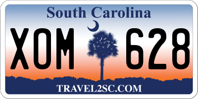 SC license plate XOM628