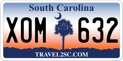 SC license plate XOM632