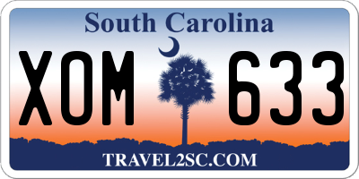 SC license plate XOM633