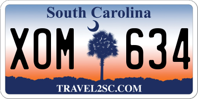 SC license plate XOM634