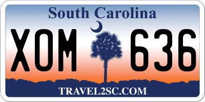 SC license plate XOM636
