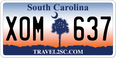 SC license plate XOM637