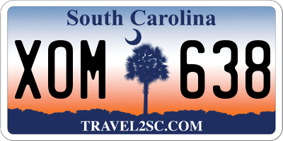 SC license plate XOM638