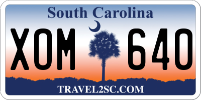 SC license plate XOM640
