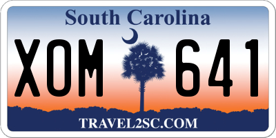 SC license plate XOM641