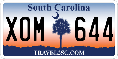 SC license plate XOM644