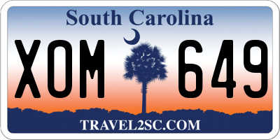 SC license plate XOM649