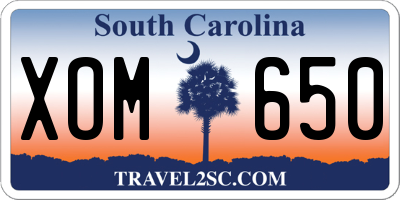 SC license plate XOM650