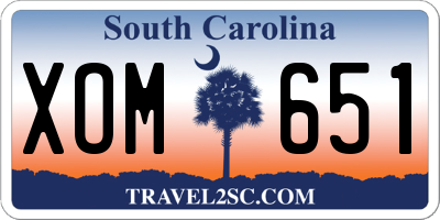 SC license plate XOM651