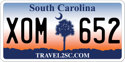 SC license plate XOM652