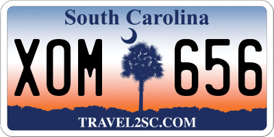 SC license plate XOM656