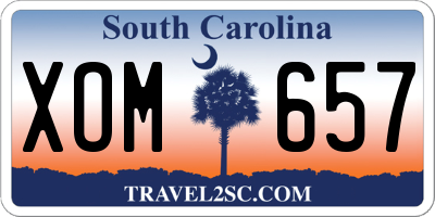 SC license plate XOM657