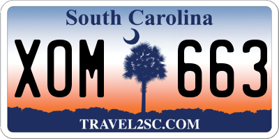 SC license plate XOM663