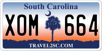 SC license plate XOM664