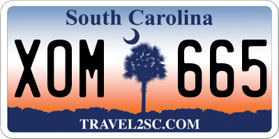 SC license plate XOM665