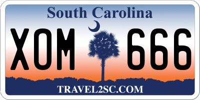 SC license plate XOM666