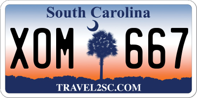 SC license plate XOM667