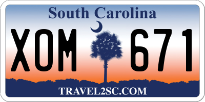 SC license plate XOM671