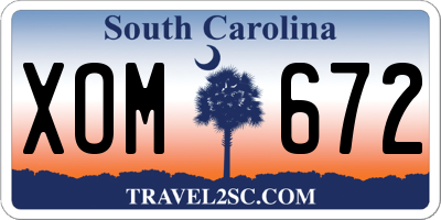 SC license plate XOM672