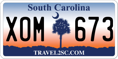 SC license plate XOM673