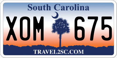 SC license plate XOM675