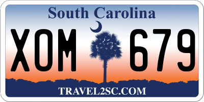 SC license plate XOM679