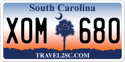 SC license plate XOM680