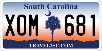 SC license plate XOM681