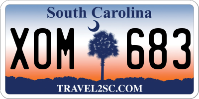 SC license plate XOM683