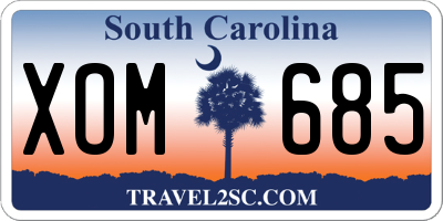 SC license plate XOM685