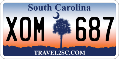 SC license plate XOM687