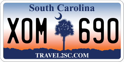 SC license plate XOM690