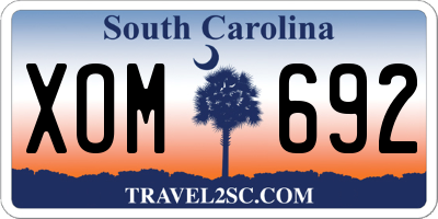 SC license plate XOM692