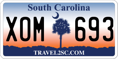 SC license plate XOM693