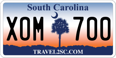 SC license plate XOM700