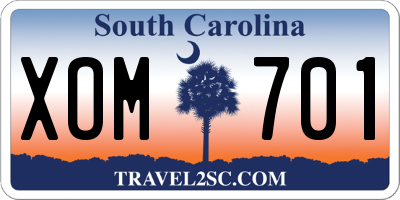 SC license plate XOM701