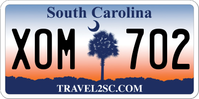 SC license plate XOM702