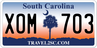 SC license plate XOM703