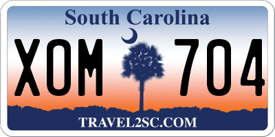 SC license plate XOM704