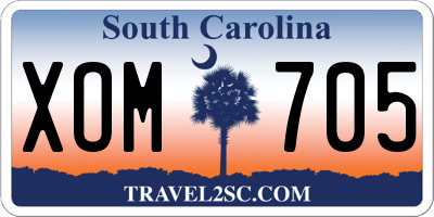 SC license plate XOM705