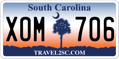 SC license plate XOM706