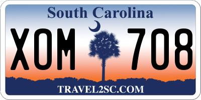 SC license plate XOM708
